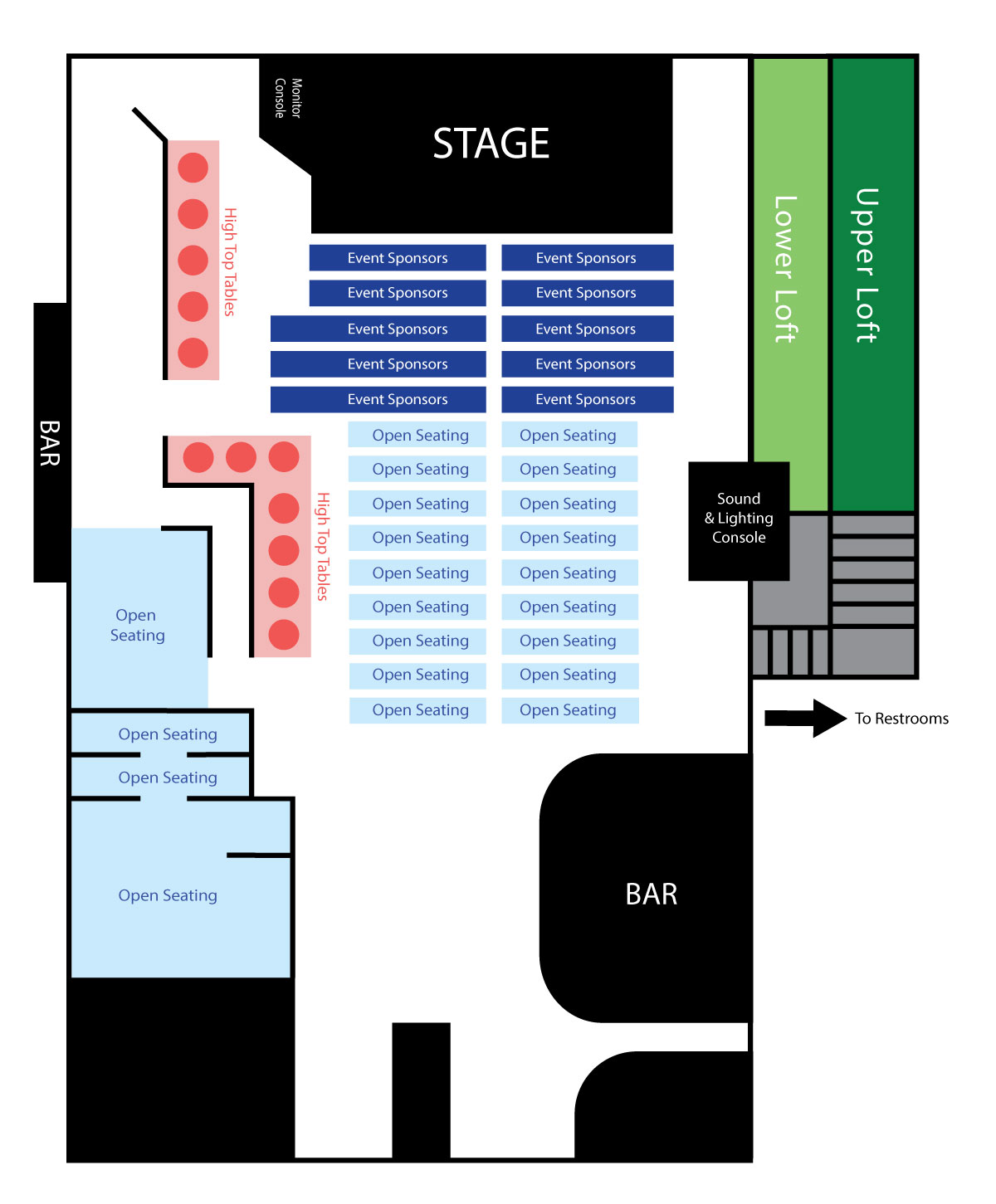 Belly Up Tavern Event Seating Chart