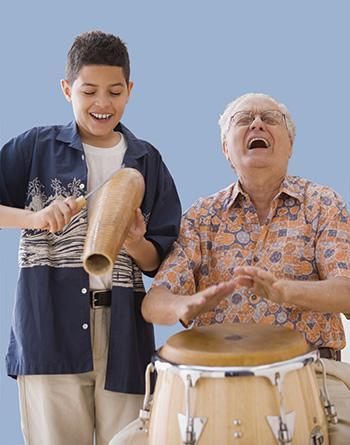 Two people playing percussion Artist Photo