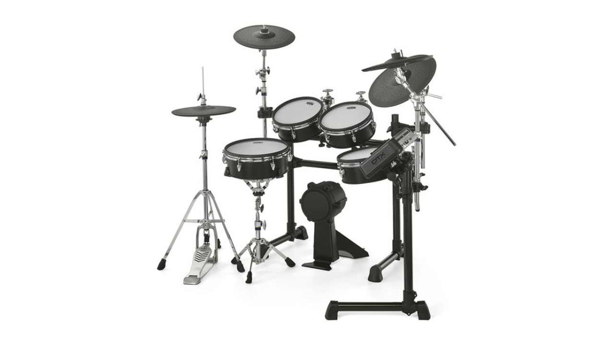 A Yamaha DTX8K-M electronic drum set donated to the museum's interactive area